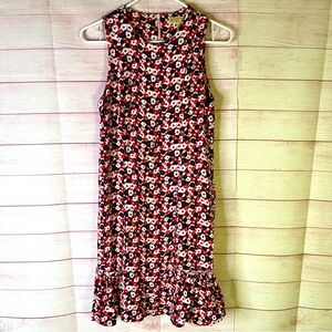Michael Kors Red Blue‎ Pink Floral Ruffle Sleeveless Dress Size 6